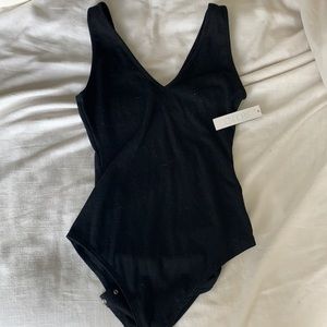 NWT Size XS black v neck tank bodysuit